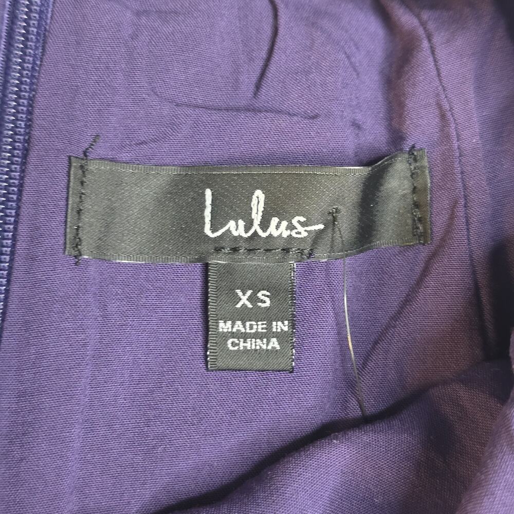 Lulus Mini Dress Womens XS Blue Floral Linen Blend Fit Flare Cottagecore NWT - Picture 16 of 16